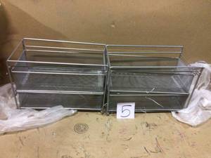 MeshWorks Silver Metal Cabinet Basket Organizer by Design Ideas Customer Returns See Pictures