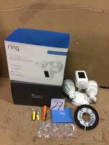 Outdoor Wi-Fi Wired Standard Surveillance Camera with Motion Activated Floodlight White Certified Refurbished by Ring Customer Returns See Pictures