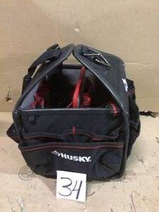 10 in. Electrician Tool Bag with Removable Tool Wall by Husky Customer Returns See Pictures