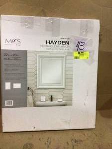 Medium Rectangle White Beveled Glass Casual Mirror (27 in. H x 23 in. W) by MCS Customer Returns See Pictures