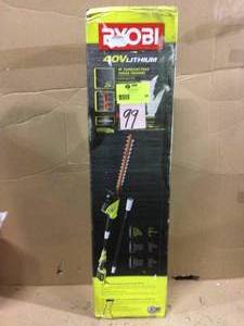 18 in. 40-Volt Lithium-Ion Cordless Pole Hedge Trimmer with 2.0 Ah Battery and Charger Included by RYOBI Customer Returns See Pictures