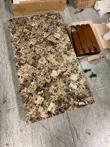 Montibello 48 in. Brown Large Rectangle Marble Coffee Table by Unbranded Customer Returns See Pictures