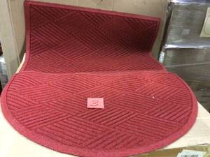 lot 3 image: Gems 24 in. x 39 in. Half Round PET Polyester Doormat Solid Red Customer Returns See Pictures 