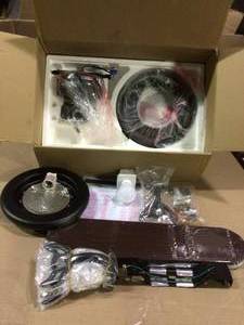 lot 8 image: Hugger 52 in. LED Indoor Black Ceiling Fan with Light Kit Customer Returns See Pictures 
