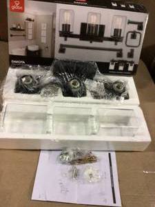 lot 13 image: Globe Electric Dakota 5-Piece Matte Black All-In-One Bathroom Set, 51634 Customer Returns See Pictures 