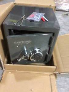 lot 51 image: Sanctuary Platinum Series 1.02 CuFt. Capacity FireWaterproof Safe with Illuminated E-Lock Customer Returns See Pictures 