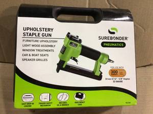 lot 86 image: Pneumatic Upholstery Stapler (38 in., 716 in. and 58 in.) by Surebonder Customer Returns See Pictures 