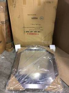 lot 91 image: 26 X 32 MODERN BRUSH NICKEL MIRROR Customer Returns See Pictures 