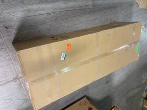 lot 112 image: Husky Ready-to-Assemble 24-Gauge Steel Freestanding Garage Cabinet in Black (48 in. W x 72 in. H x 18 in. D)  (see pictures carefully)