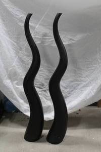 lot 925 image: Lot of (2) Unlimited Containers Inc Tusk Table Dcor Black 39Lx6D (in box)