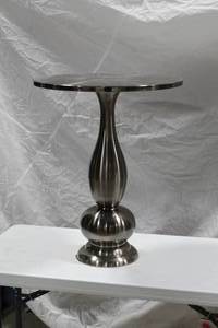lot 910 image: Metal Table Silver 24Dx30-12H