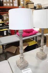 lot 977 image: Table Lamp with White Shade 37H