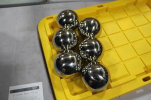 lot 934 image: Lot of (6) Decorative Balls Silver  4-12D