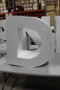 lot 923 image: Letter D White 33-12Lx15Wx36H