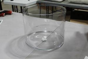 lot 999 image: Glass Cylinder Vase Clear 10Dx8H