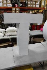 lot 972 image: Letter T White 30Wx15Dx36H