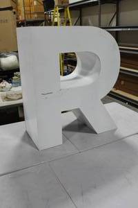 lot 971 image: Letter R White 30Wx15Dx36H
