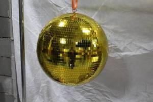 lot 981 image: Disco Mirror Ball Gold 20D  with Visual Effects Heavy Duty Motor MBM-1A
