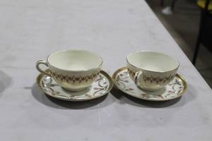 lot 1045 image: Lot of (2) Ceramic Tea CupSaucer Sets