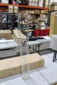 lot 1095 image: Glass Cylinder Vase 5Dx35-12H (in box)