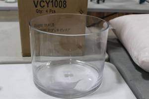 lot 1036 image: Glass Cylinder Vase 8Dx10H
