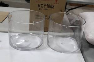 lot 1038 image: Lot of (2) Glass Cylinder Vase VCY1008 8Dx10H