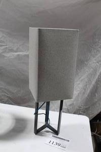 lot 1139 image: Metal Table Lamp with White Rectangle Shade 9Lx9Wx27H