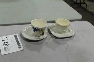 lot 1148 image: Lot of (2) Ceramic Tea Cup with Saucer