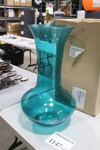 lot 1147 image: Z Gallerie Glass Vase Peacock 13Dx24H