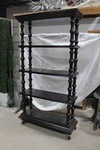 lot 1120 image: Wood Bookshelf 4-shelf 47Lx18Wx85H