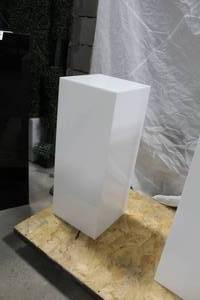 lot 1805 image: Acrylic Display Pedestal White 12Lx12Wx30H