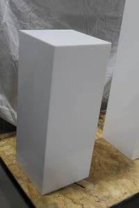 lot 1809 image: Acrylic Display Pedestal White 12Lx12Wx30H