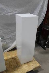 lot 1801 image: Acrylic Display Pedestal White 12Lx12Wx42H