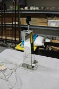 lot 1840 image: Mirror Table Lamp 6Lx6Wx19H
