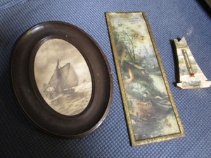 lot 57 image: Vintage abalone shell thermometer 3...