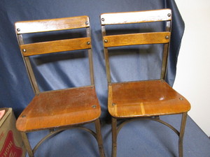 lot 65 image: Childs chairs, seats are 12.5H, b...