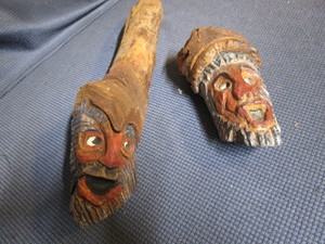 lot 91 image: Carved faces...
