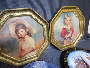 lot 95 image: Boy with dog - Girl in Bonnet print...