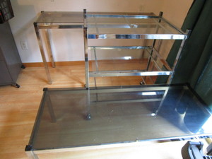 lot 104 image: Chrome finished tables 20x30x36...