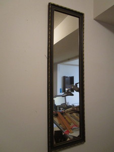 lot 119 image: Wall mirror, plastic frame 14.5x48...