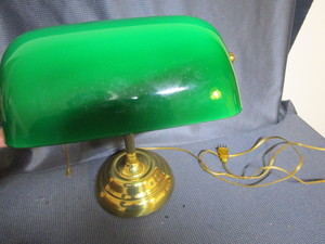 lot 121 image: Lawyers style desk lamp - brass fi...