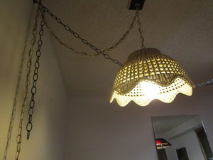 lot 132 image: Wicker hanging light...