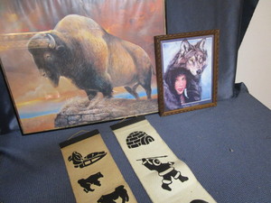 lot 133 image: Buffalo print - framed 20x16, One...