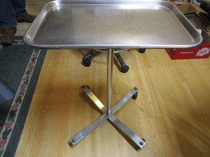 lot 139 image: Stainless stand & tray, adjustable ...