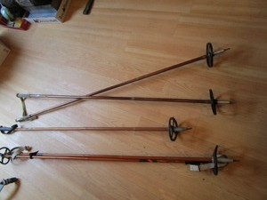lot 161 image: Vintage ski poles, qty 5...