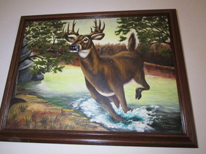 lot 168 image: Whitetail buck painting signed CES,...