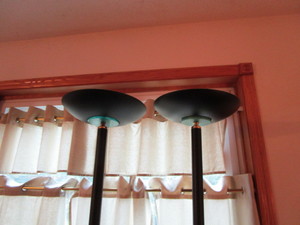 lot 169 image: Floor lamp, two torch style 72H...