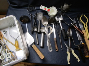 lot 182 image: Utensils with vintage, Meat Storage...