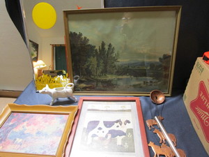lot 185 image: Cow themed Vintage print (Litho) 2...