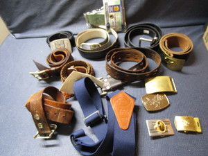 lot 229 image: Mens belts including real leather,...